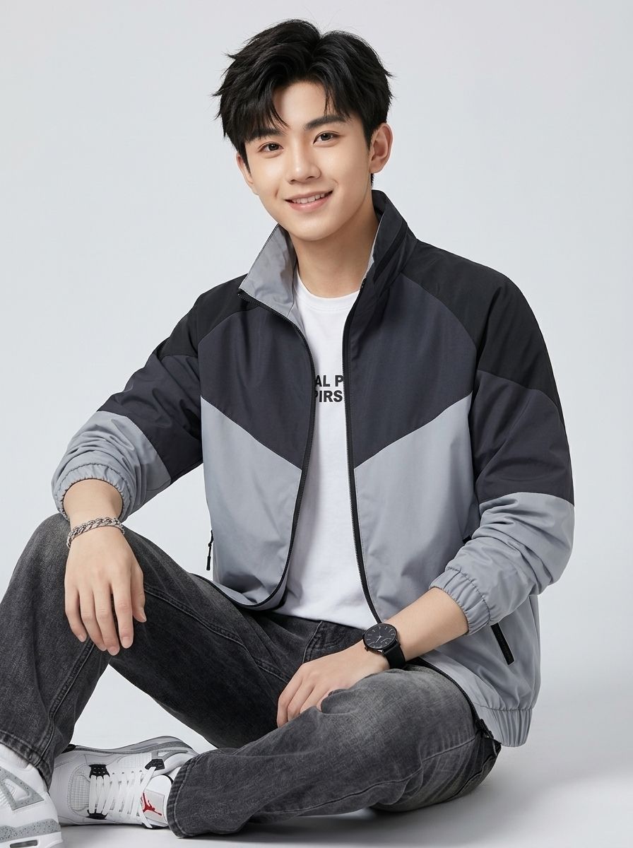 mod young Men Colorblock Casual Jacket-picture-31