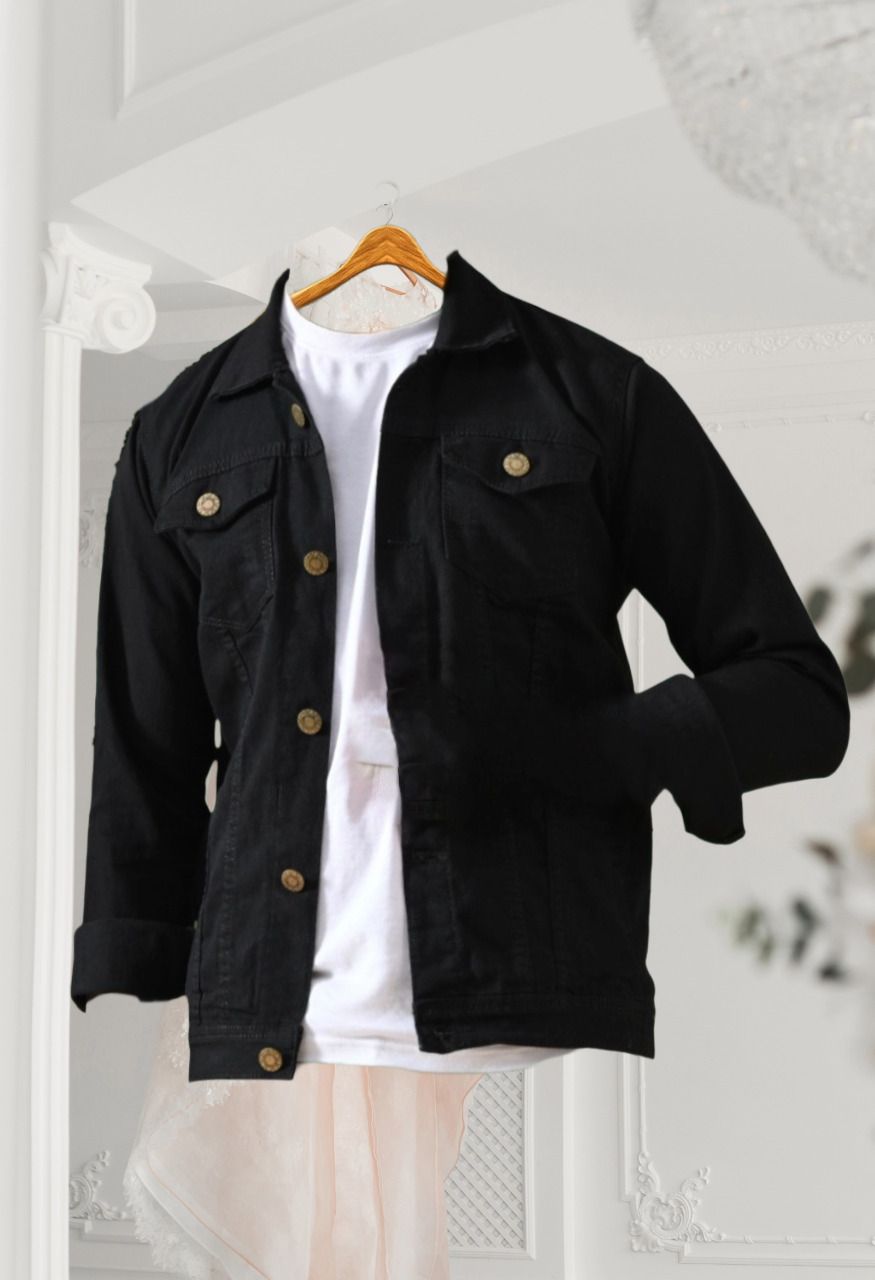 Men Solid Denim Jacket-image-11