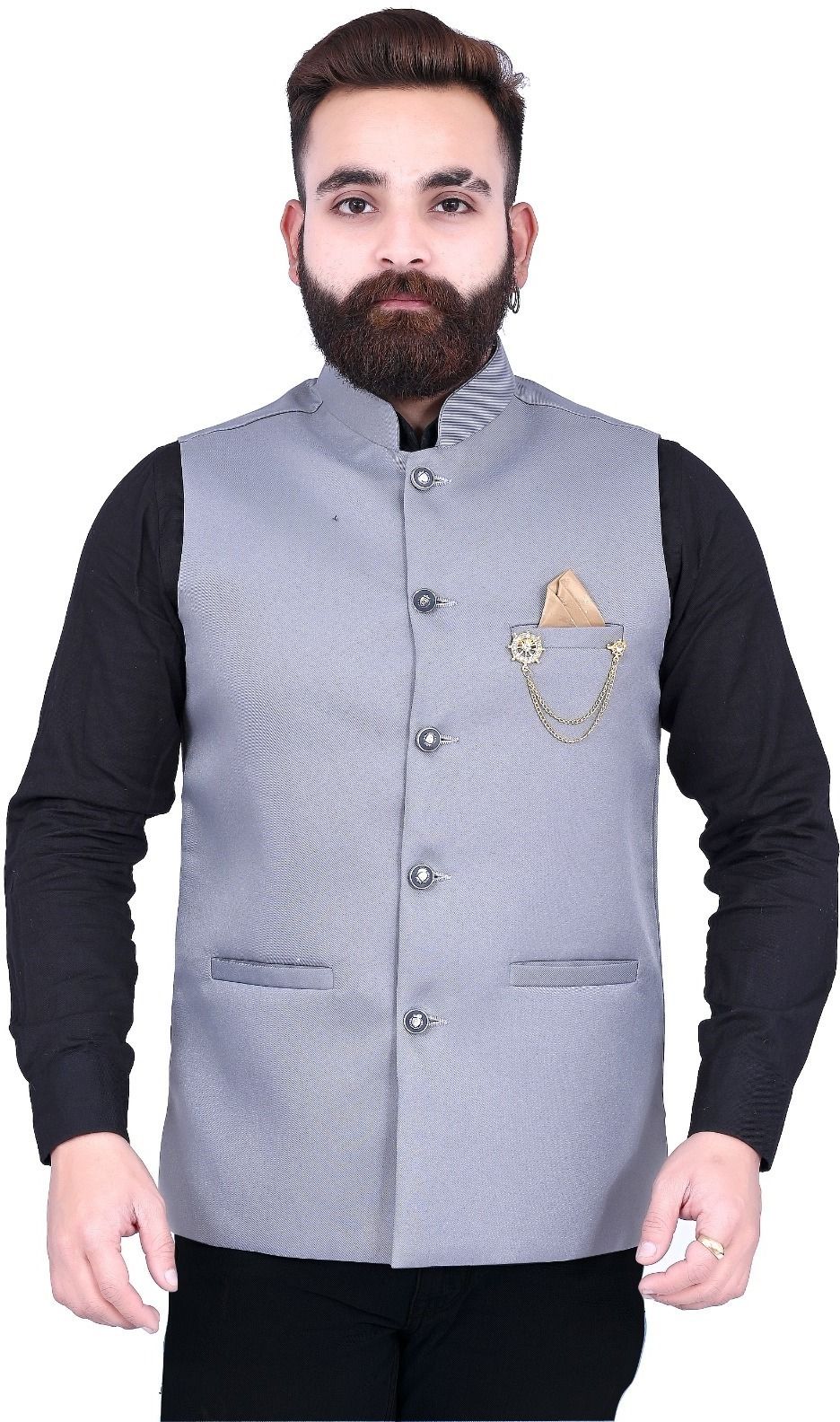 Men Solid Nehru Jacket