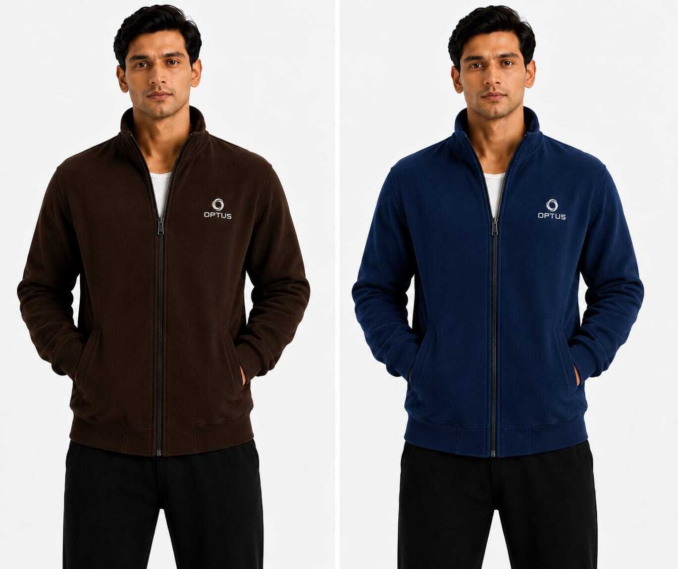 optus store Men Solid Fleece Jacket-picture-22