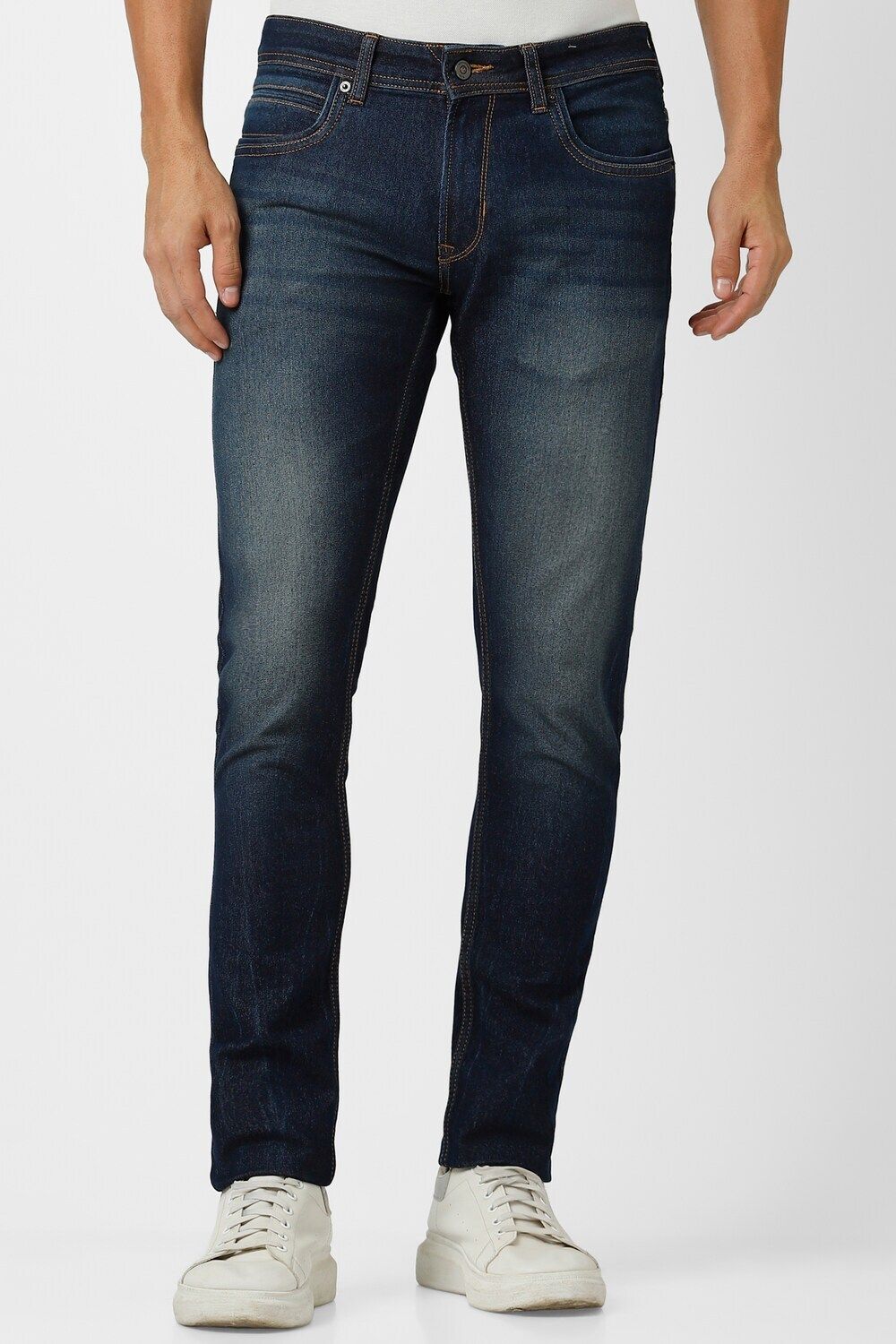 peter england Men Skinny Mid Rise Dark Blue Jeans-picture-11