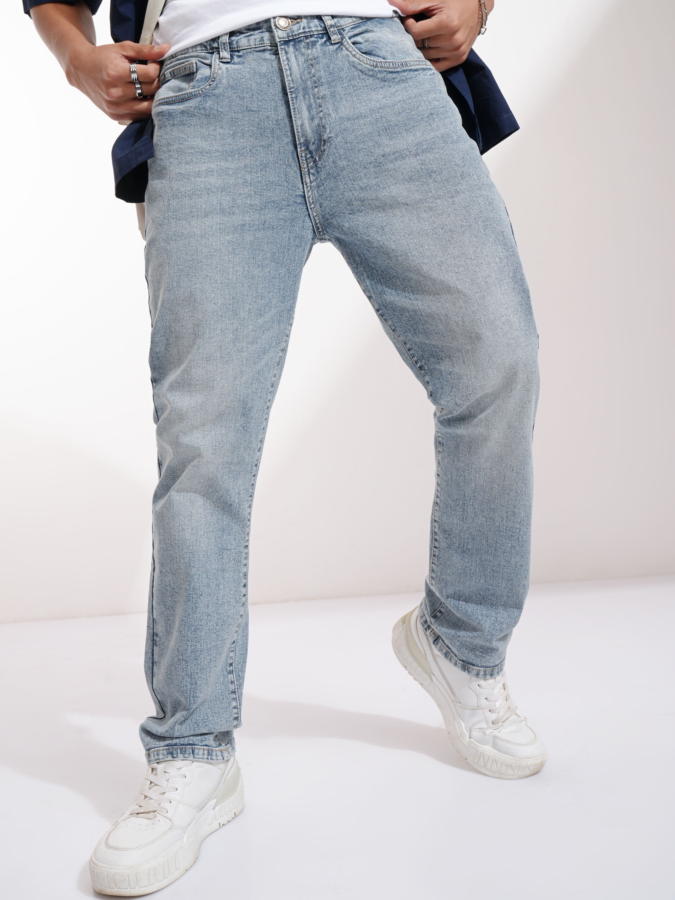 highlander Men Straight Fit Mid Rise Grey Jeans-picture-40
