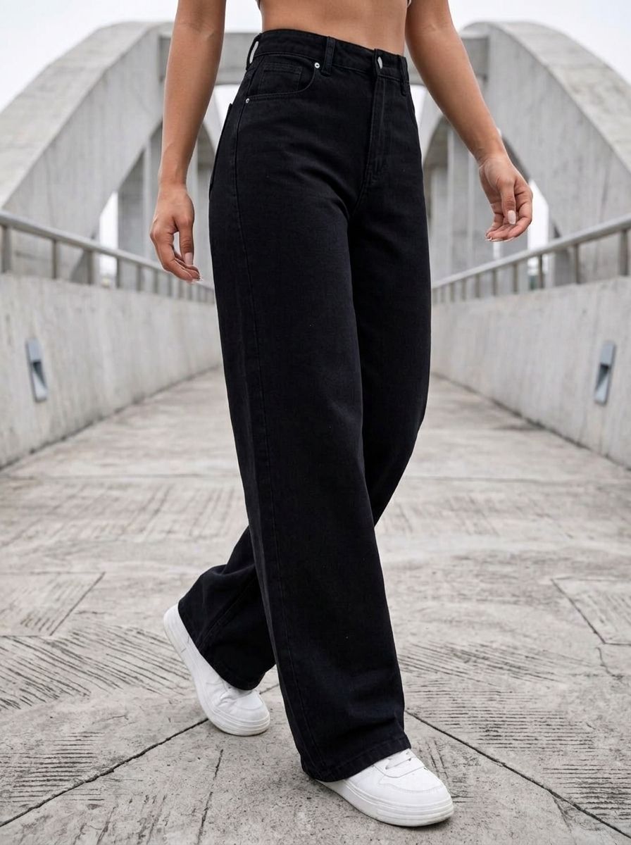 Women Regular Mid Rise Black Jeans-image-46