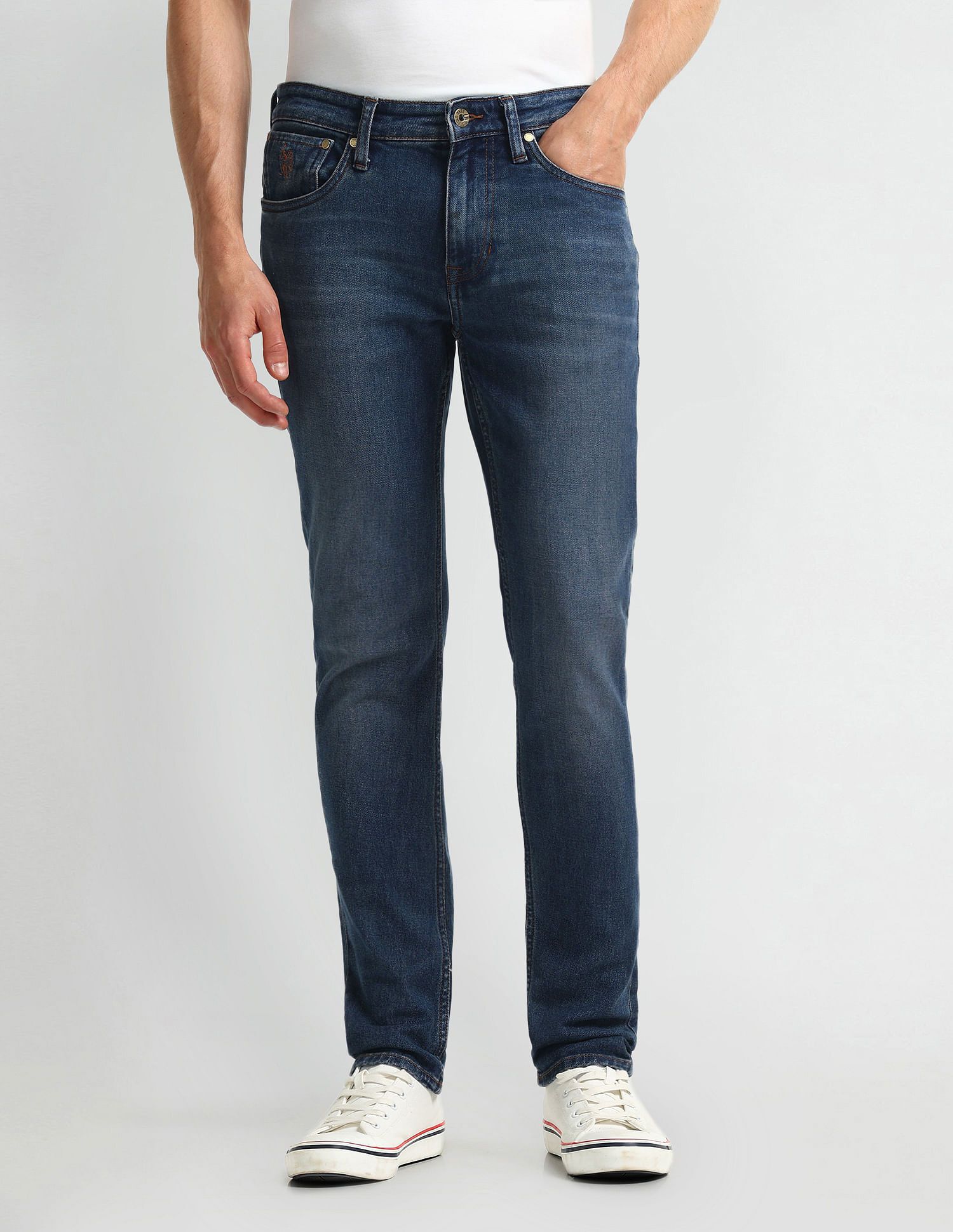 u.s. polo assn. Men Slim Mid Rise Blue Jeans-picture-22