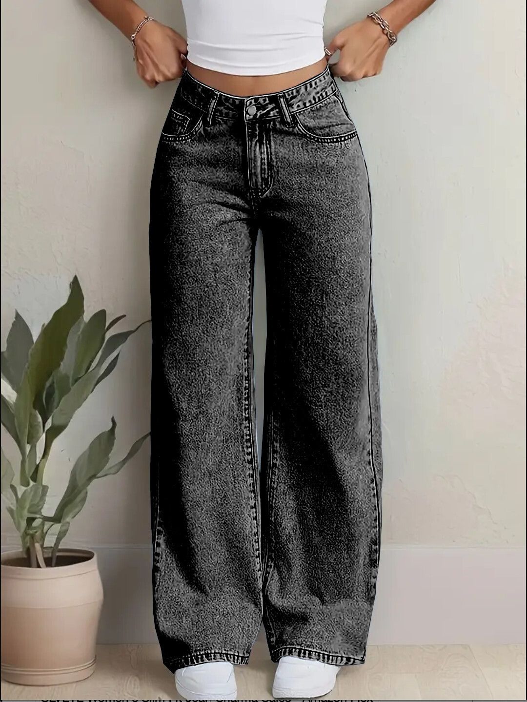 nifty Women Loose Fit High Rise Grey Jeans-picture-10