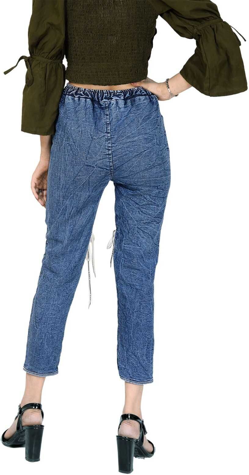 Women Jogger Fit Mid Rise Blue Jeans-image-34