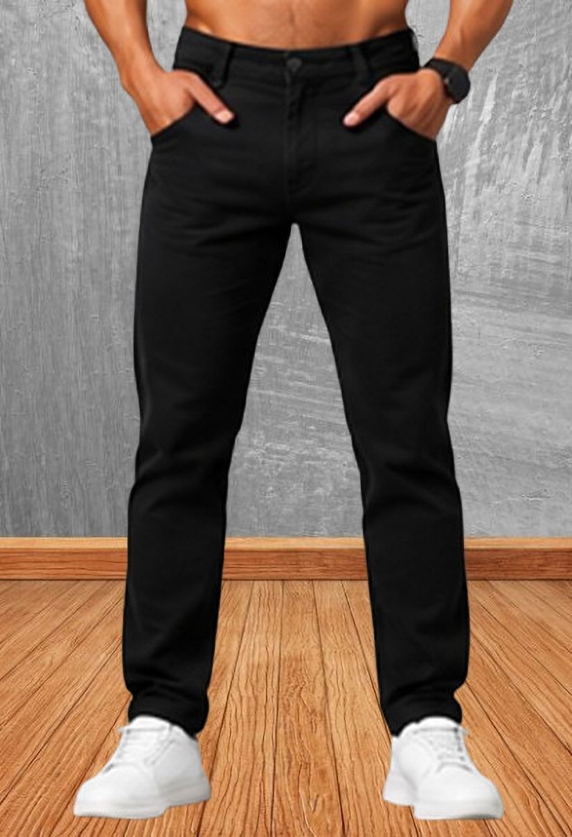 denim rush Men Regular Mid Rise Black Jeans-picture-44