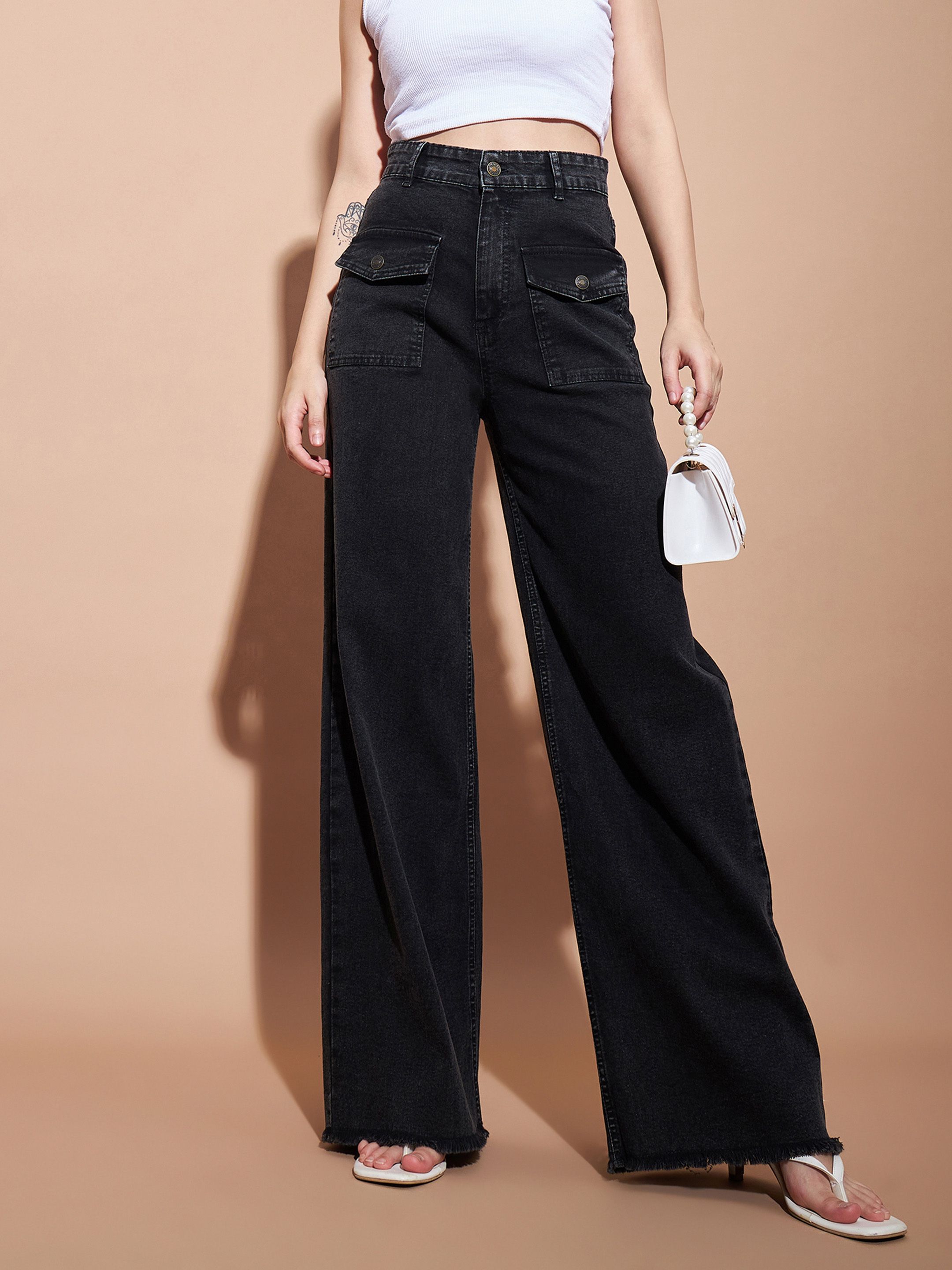 Women Regular High Rise Black Jeans-image-22