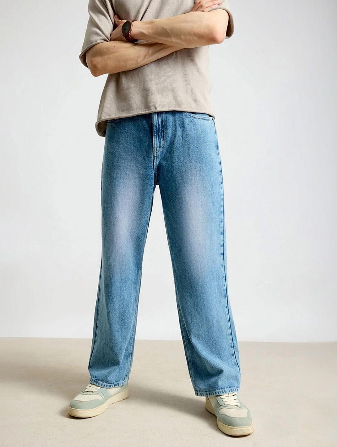 uth republic Men Loose Fit Mid Rise Blue Jeans-picture-24
