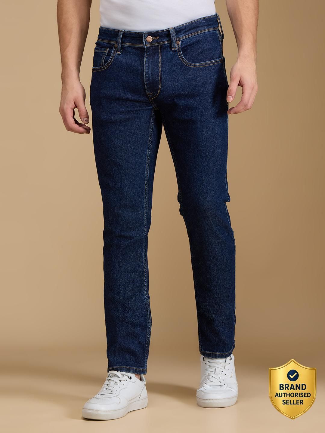 pepe jeans Men Slim Mid Rise Dark Blue Jeans-picture-25