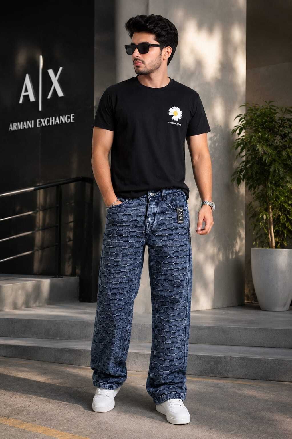 zaraa Men Relaxed Fit Mid Rise Dark Blue Jeans-picture-11