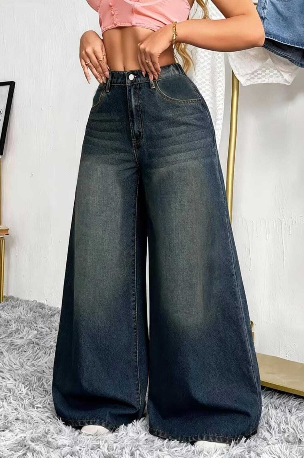 hunter & hayes Women Baggy Fit High Rise Blue Jeans-picture-16