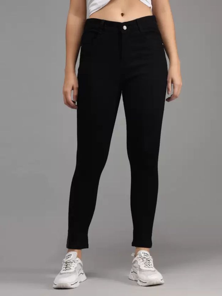 dllfashion Women Skinny Mid Rise Black Jeans-picture-17