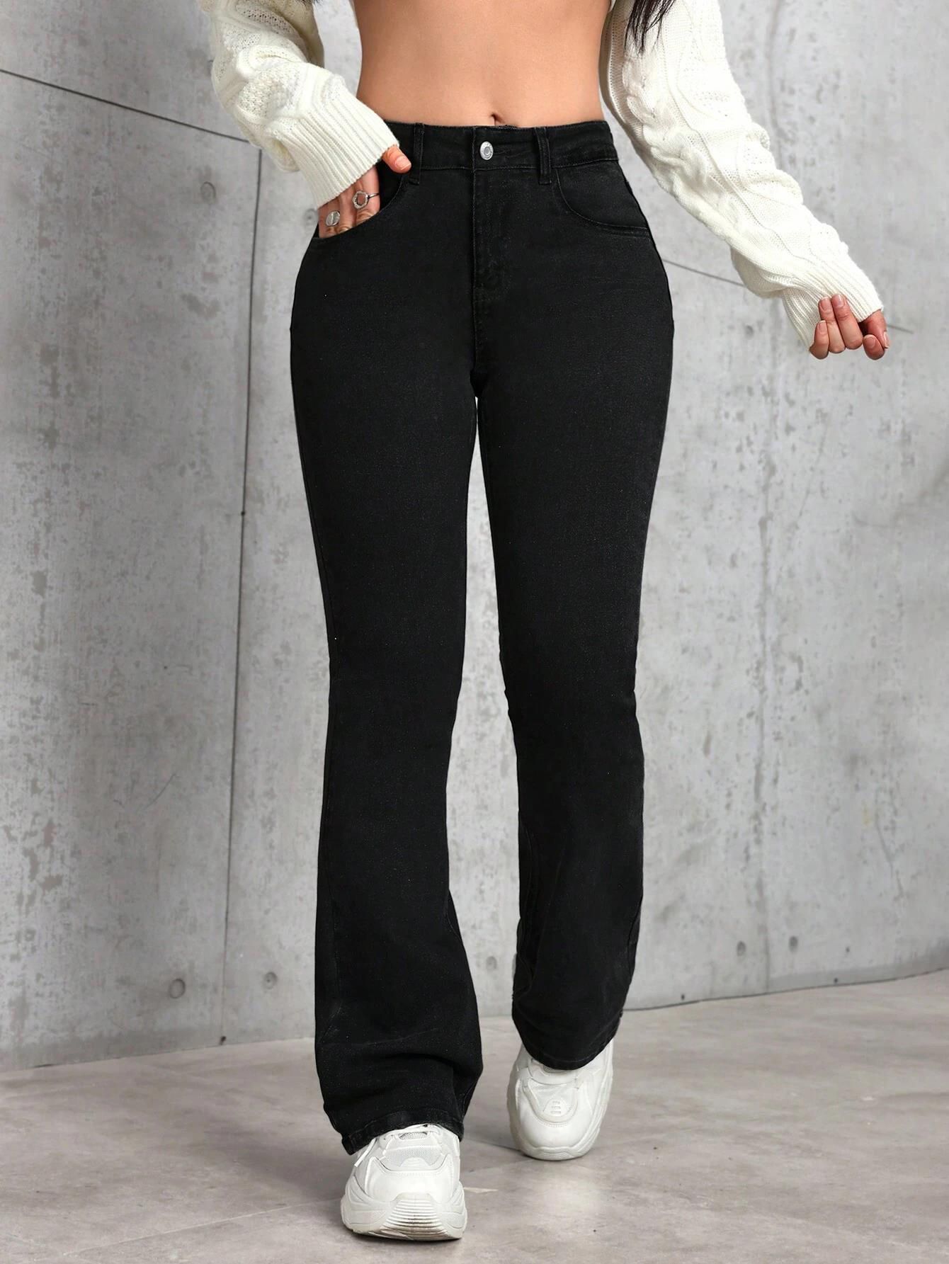 kotty Women Boot-Leg High Rise Black Jeans-picture-15