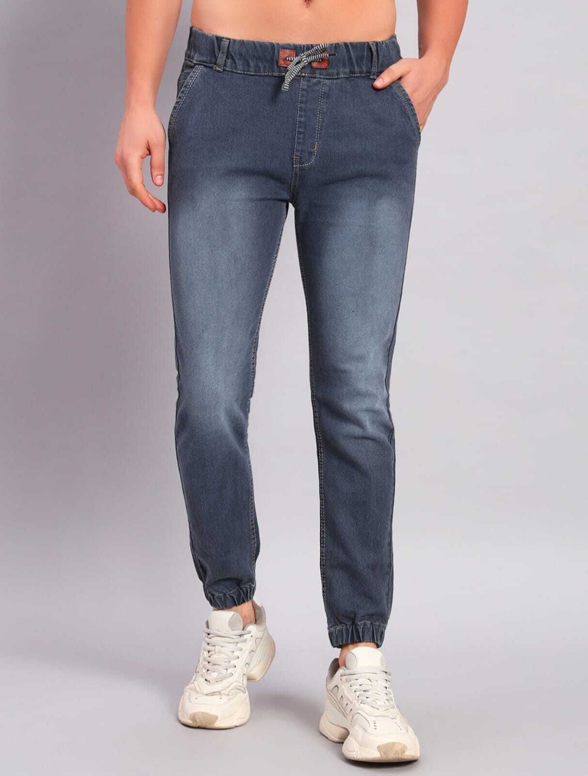 Men Jogger Fit Mid Rise Grey Jeans-image-19
