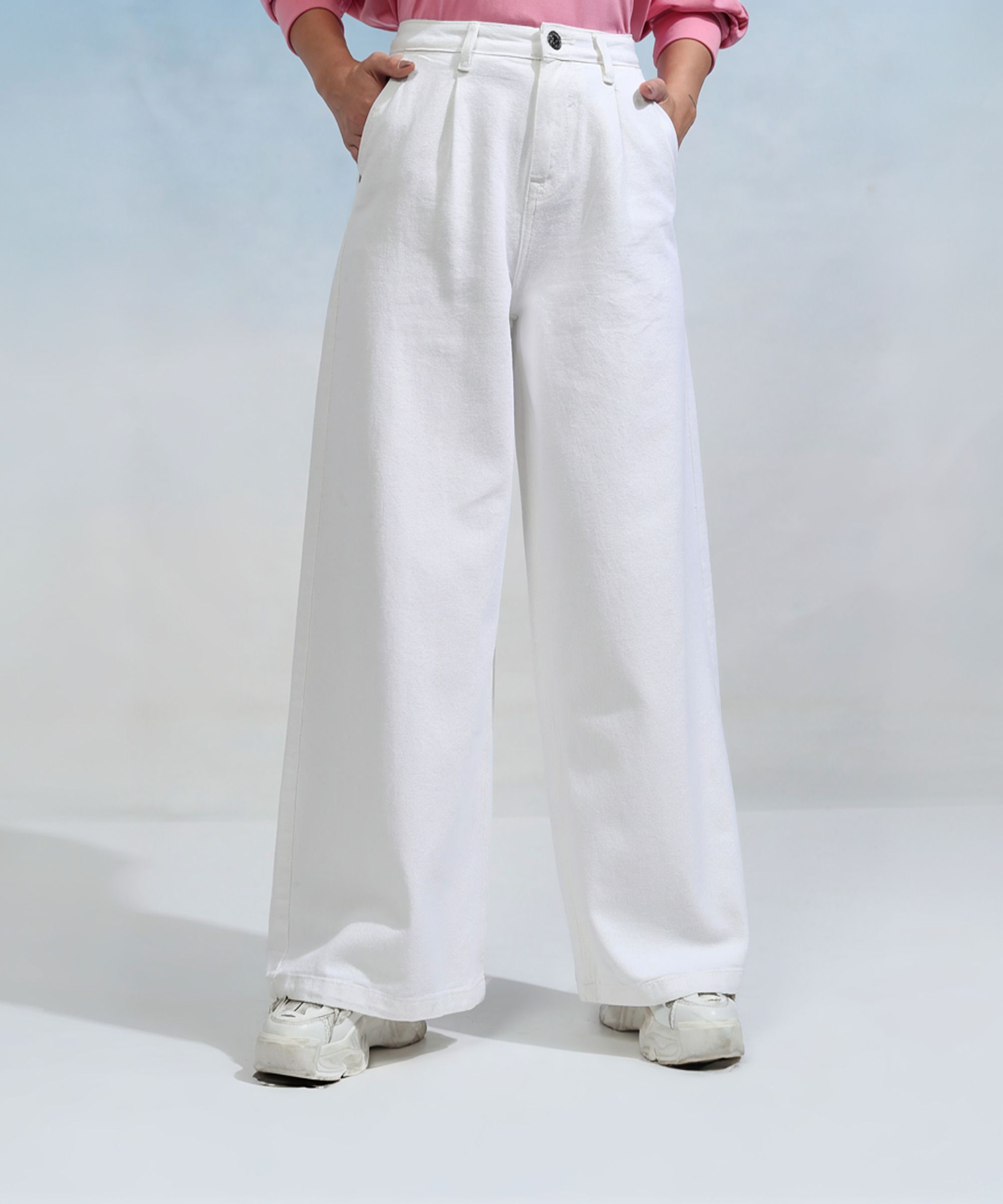 tokyo talkies Women Boot-Leg Mid Rise White Jeans-picture-11