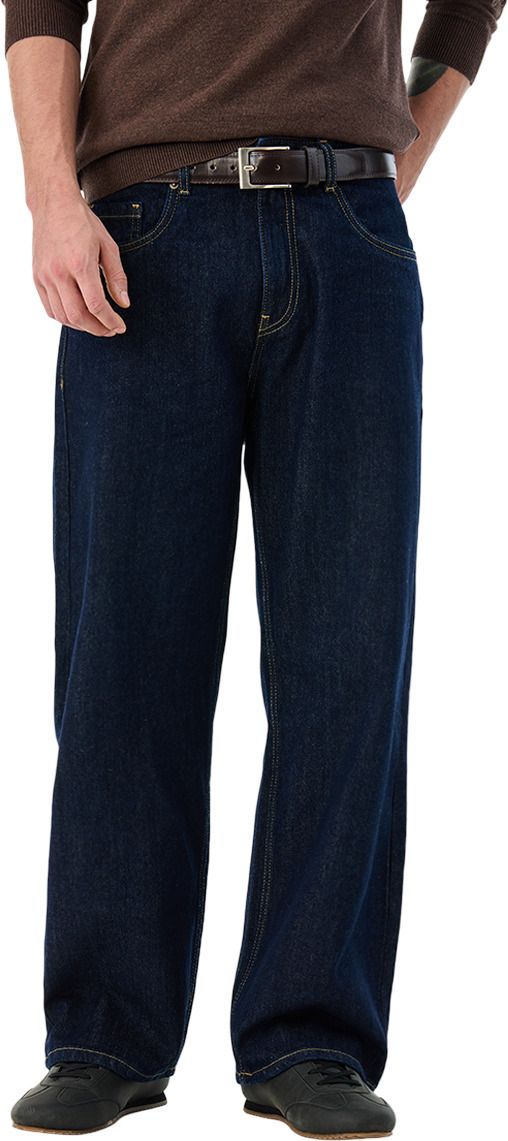 snitch Men Loose Fit Mid Rise Dark Blue Jeans-picture-12