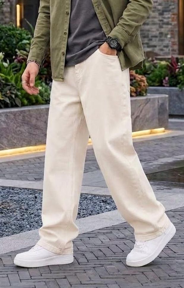 dashing fit Men Loose Fit Mid Rise Beige Jeans-picture-16
