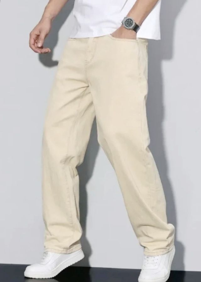 nazda Men Baggy Fit Mid Rise Beige Jeans-picture-48