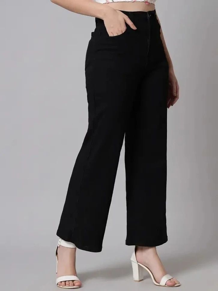 kotty Women Straight Fit High Rise Black Jeans-picture-37