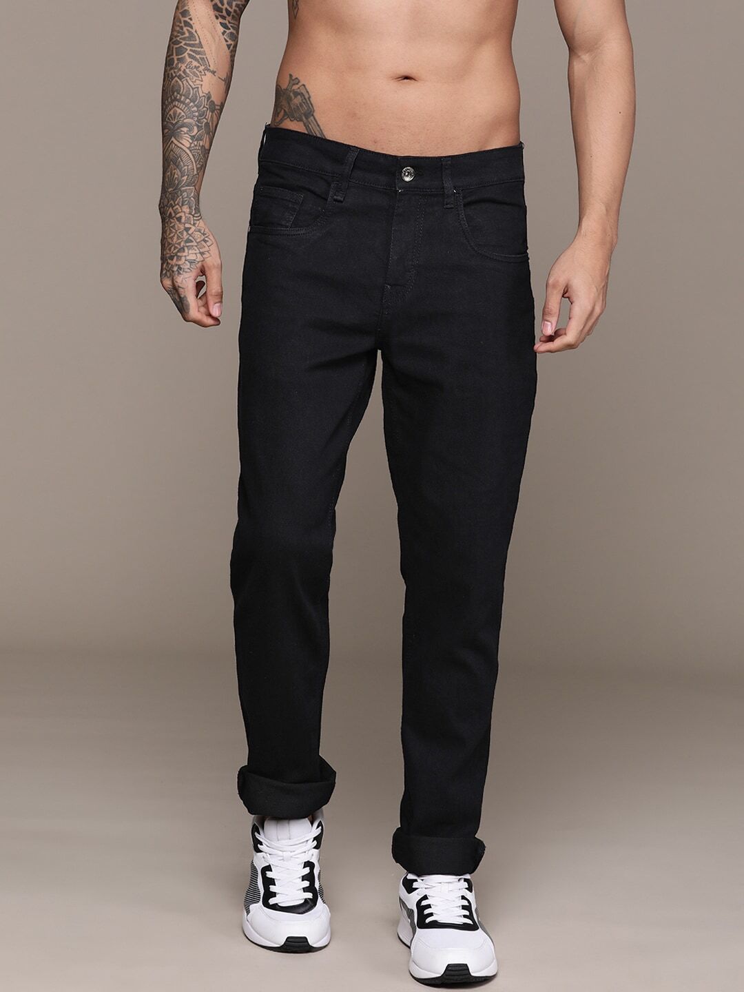 roadster Men Slim Mid Rise Black Jeans-picture-14