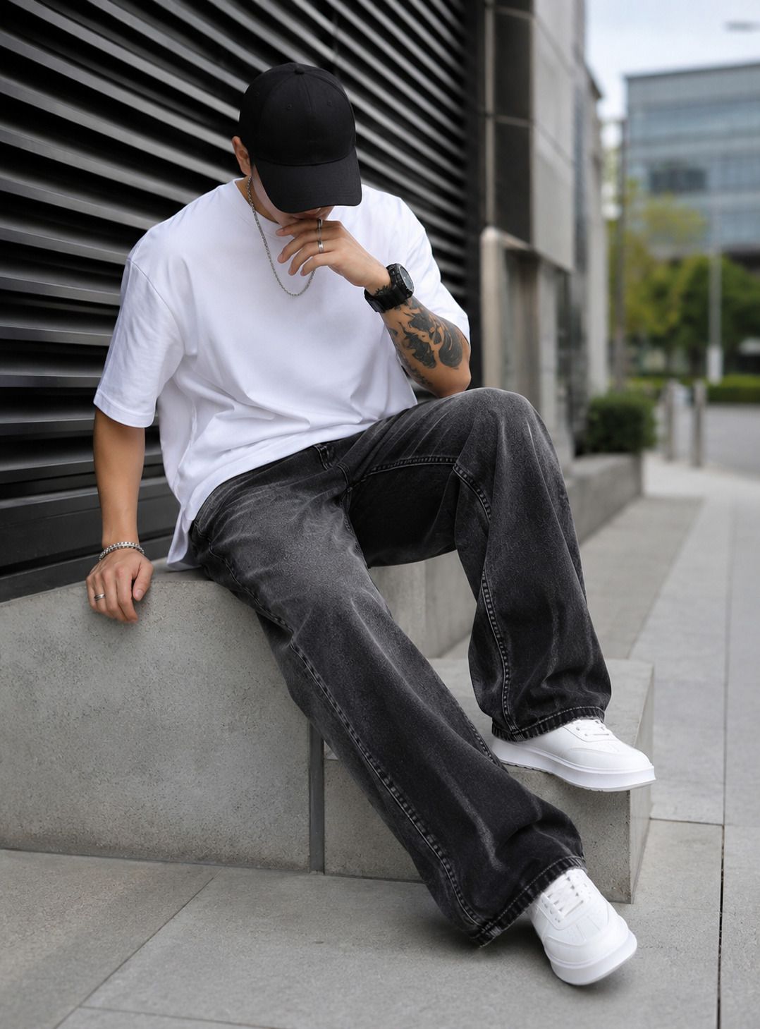 denim life Men Loose Fit Mid Rise Grey Jeans-picture-39