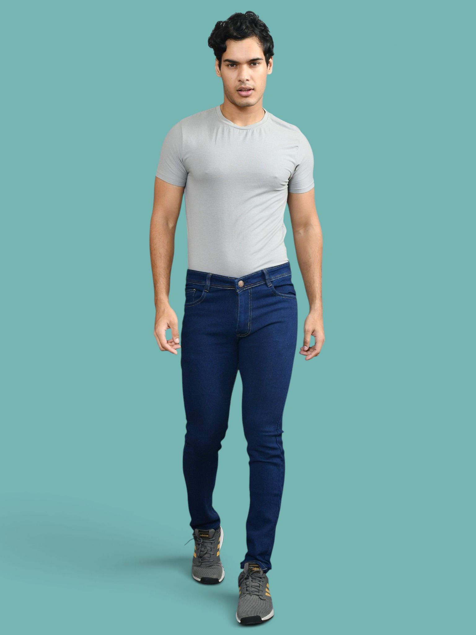 lzard Men Slim Mid Rise Dark Blue Jeans-picture-29