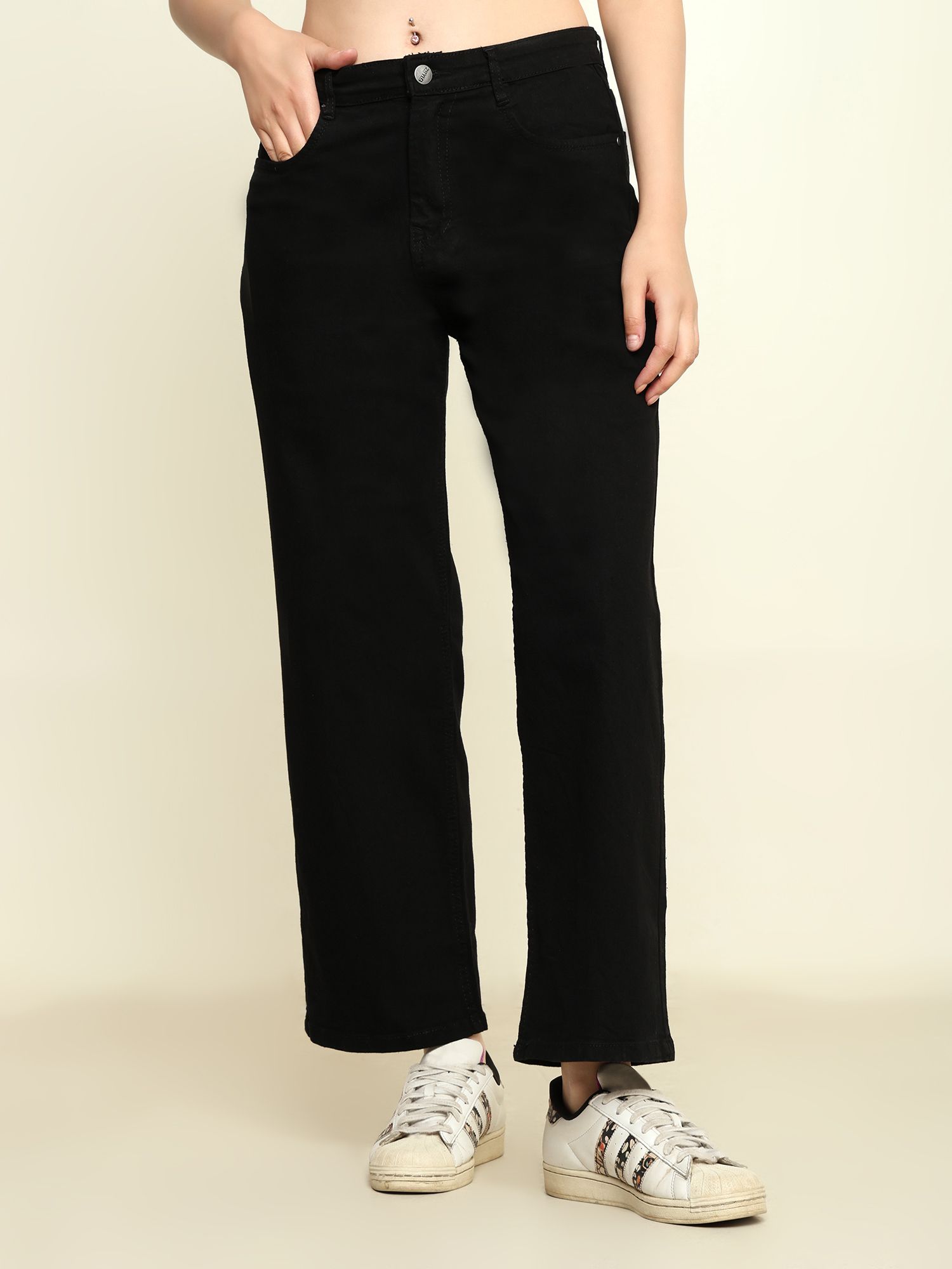 zayla Women Flared High Rise Black Jeans-picture-14