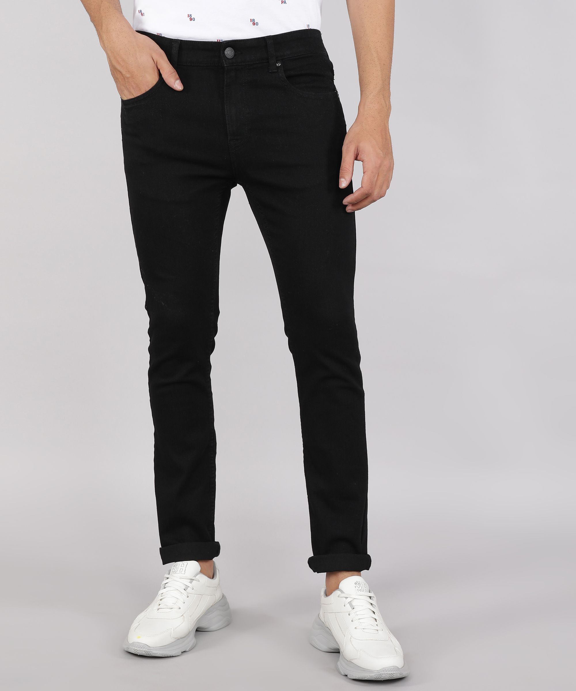 u.s. polo assn. denim co. Men Skinny Mid Rise Black Jeans-picture-14