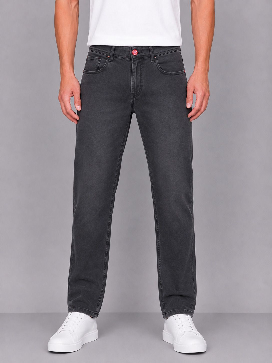 dlike Men Regular Mid Rise Dark Grey Jeans-picture-37