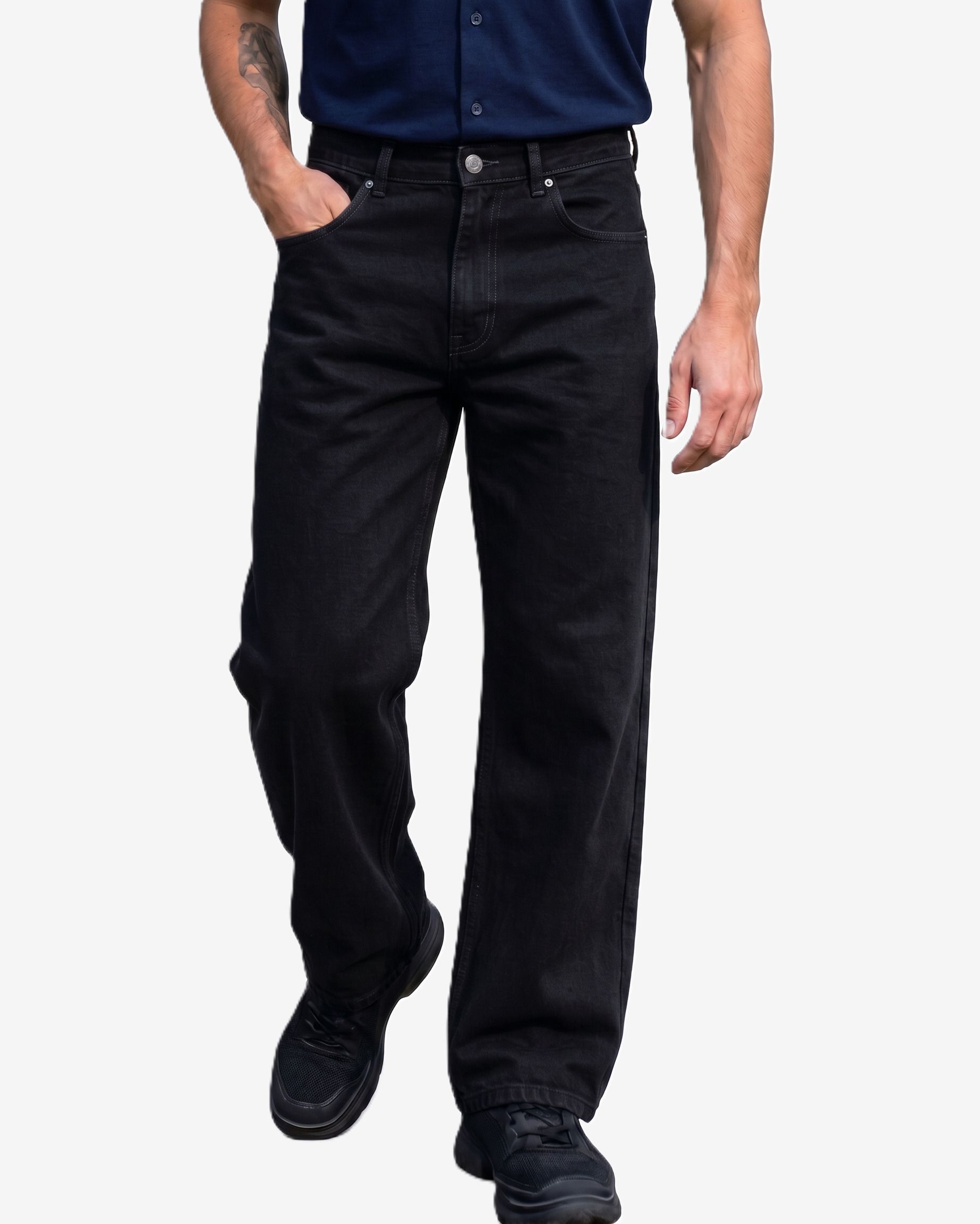cabrrr Men Loose Fit Mid Rise Black Jeans-picture-22