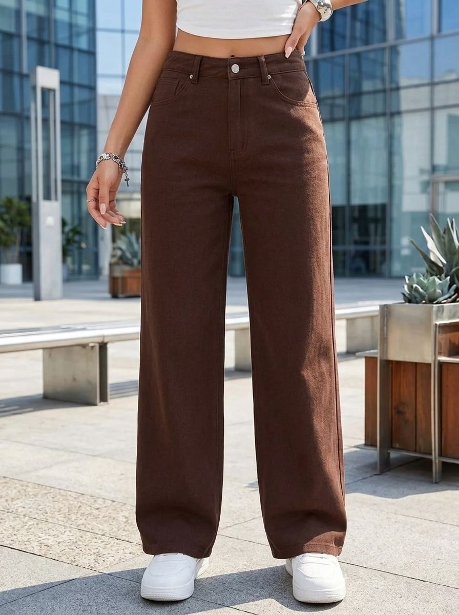 Women Regular Mid Rise Brown Jeans-image-44