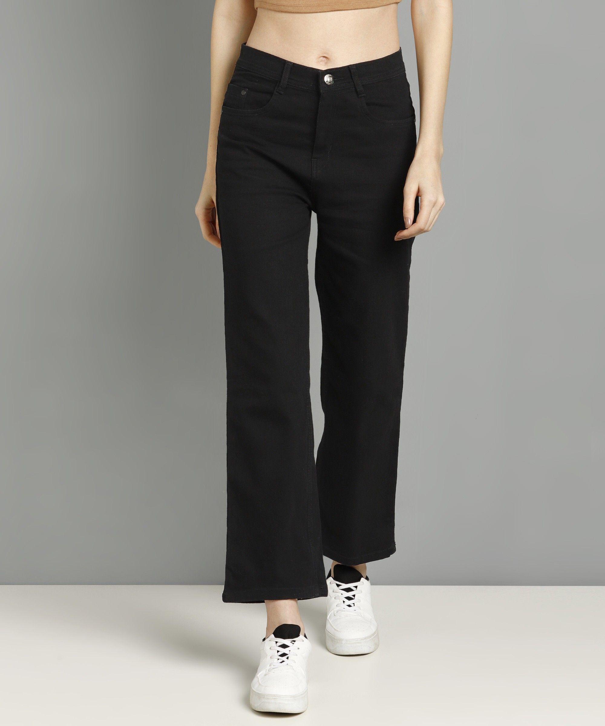 Women Mid Rise Black Jeans-image-18