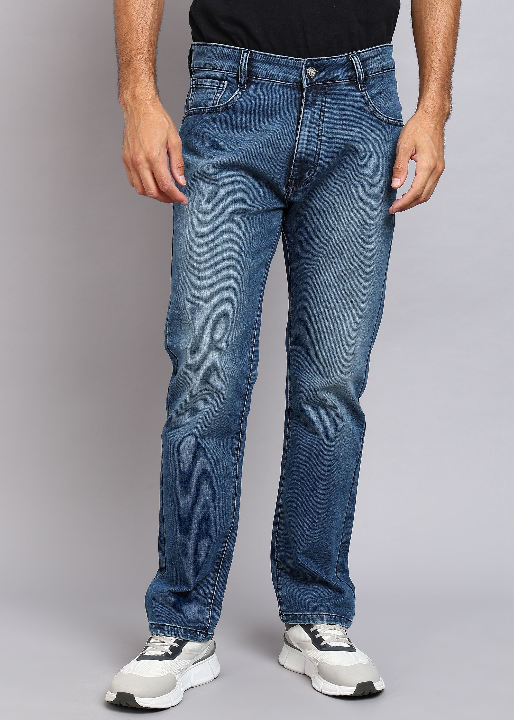sparky Men Straight Fit Mid Rise Blue Jeans-picture-8