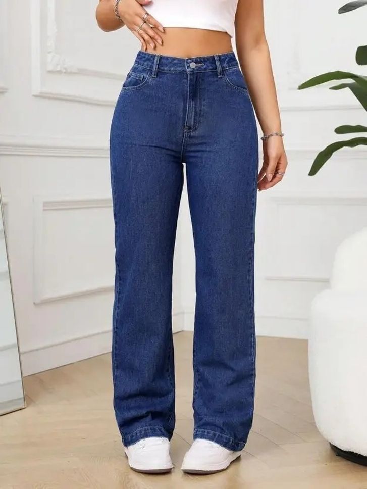 abc Women Straight Fit High Rise Blue Jeans-picture-20