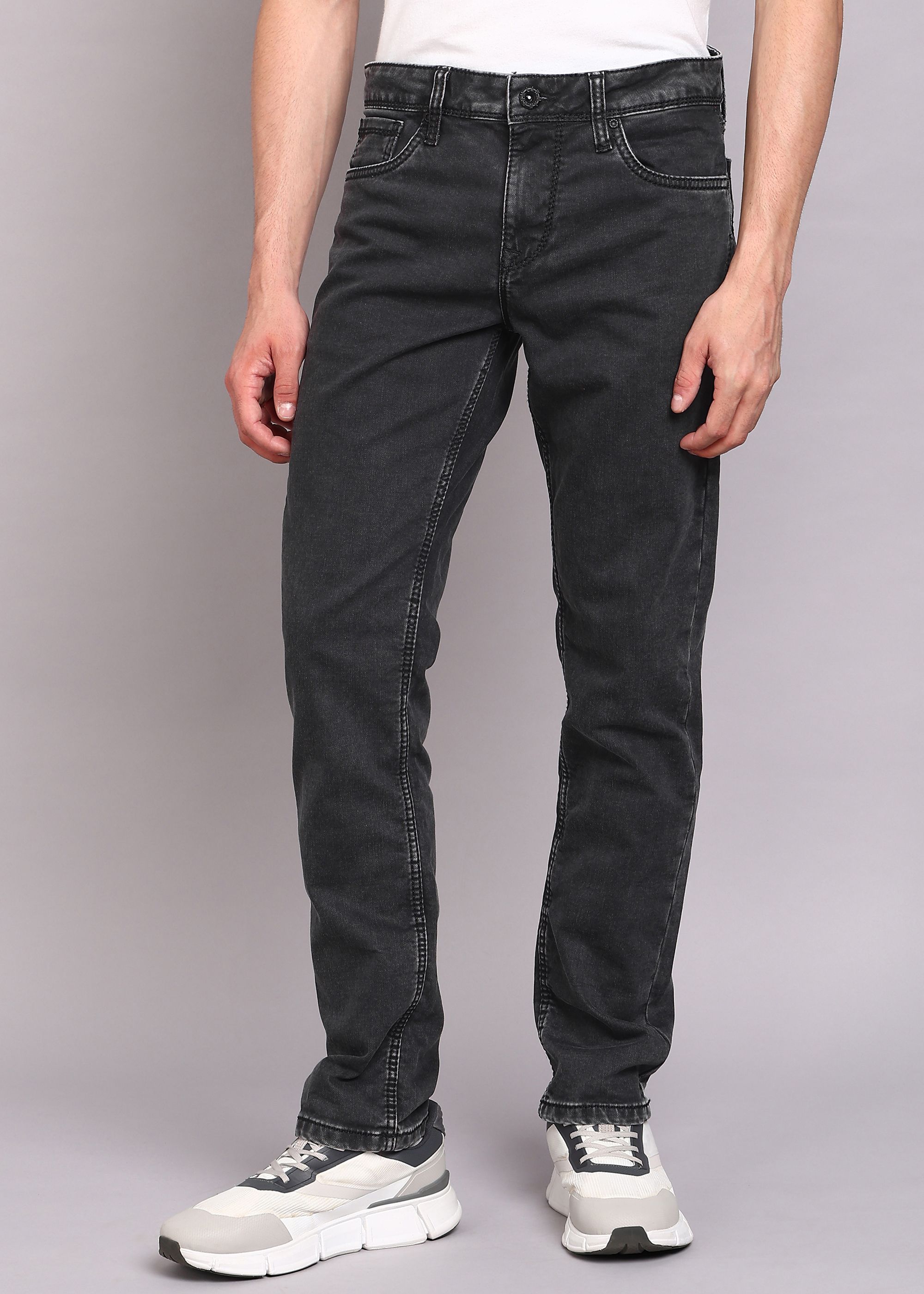lawman Men Slim Mid Rise Black Jeans-picture-15