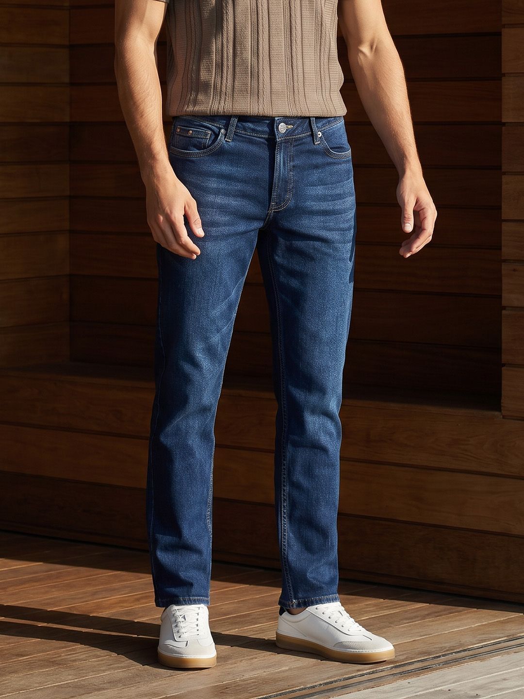 french connection Men Slim Mid Rise Blue Jeans-picture-43