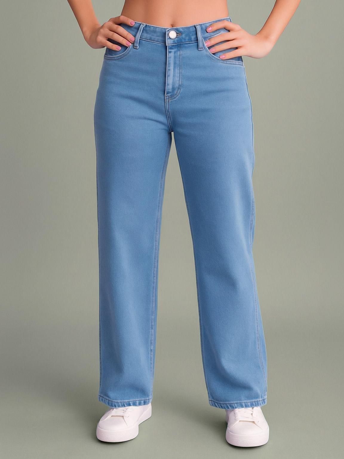 drewin Women Boyfriend High Rise Light Blue Jeans-picture-13