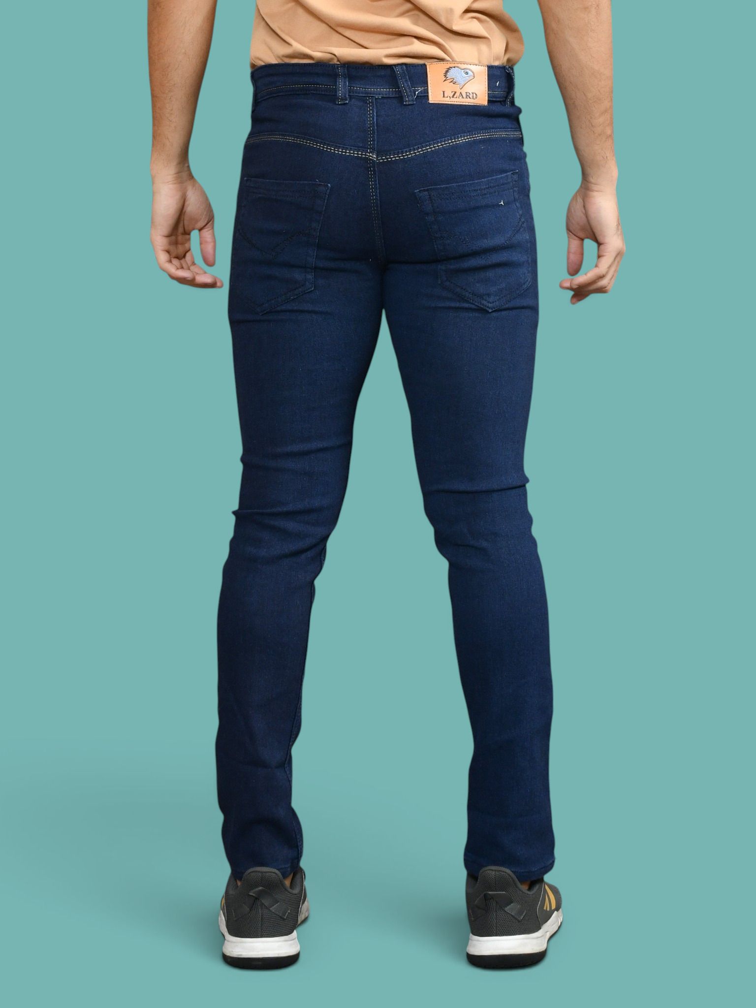 lzard Men Slim Mid Rise Dark Blue Jeans-picture-23