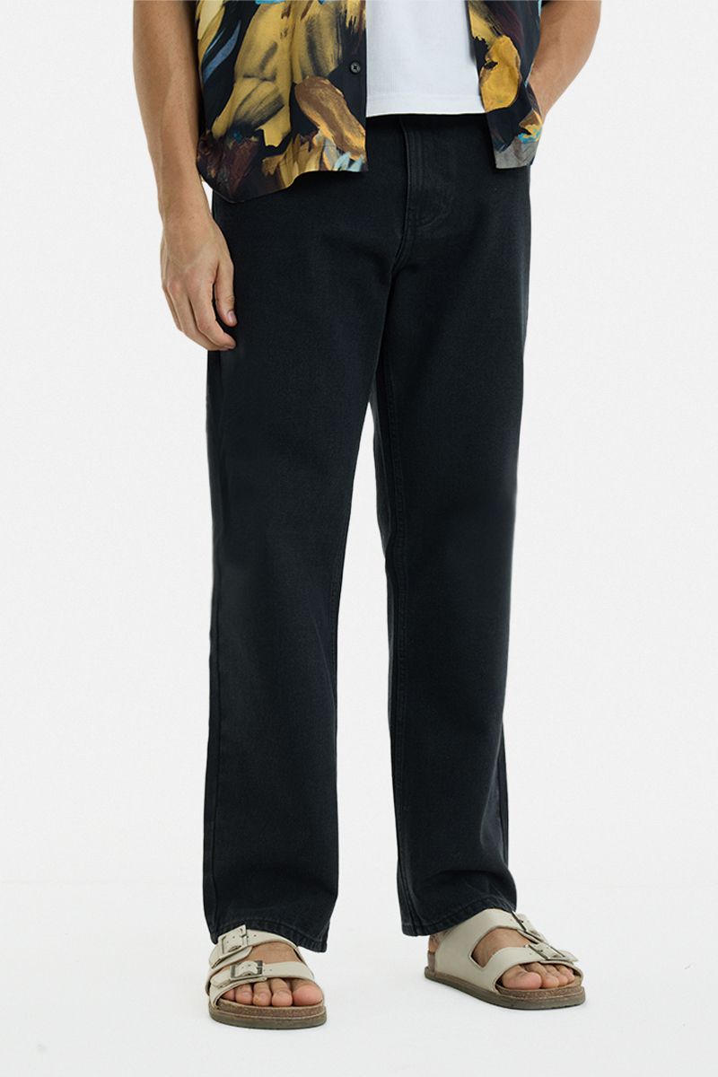 snitch Men Straight Fit Mid Rise Black Jeans-picture-11