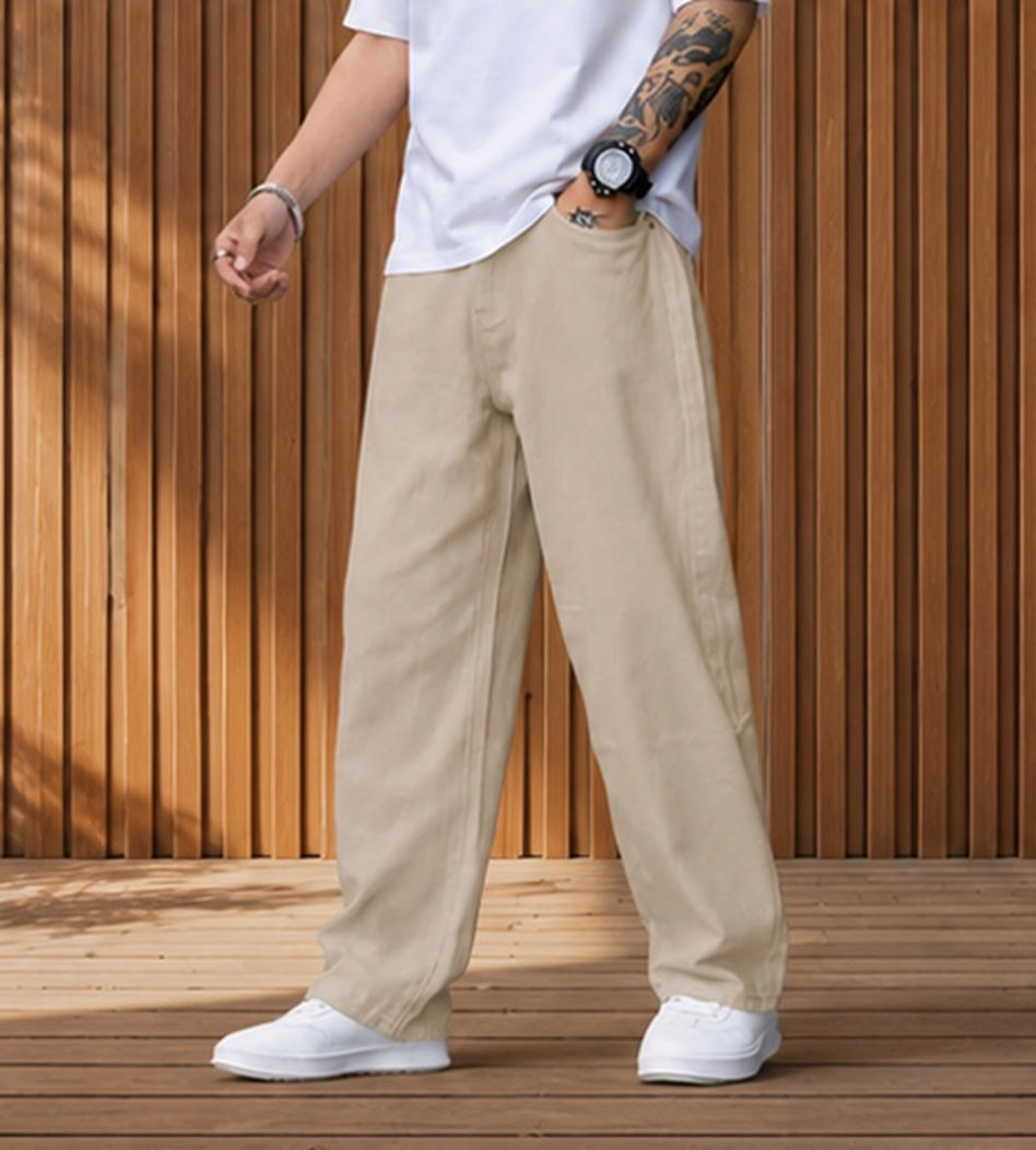 cabrrr Men Regular Mid Rise Beige Jeans-picture-13