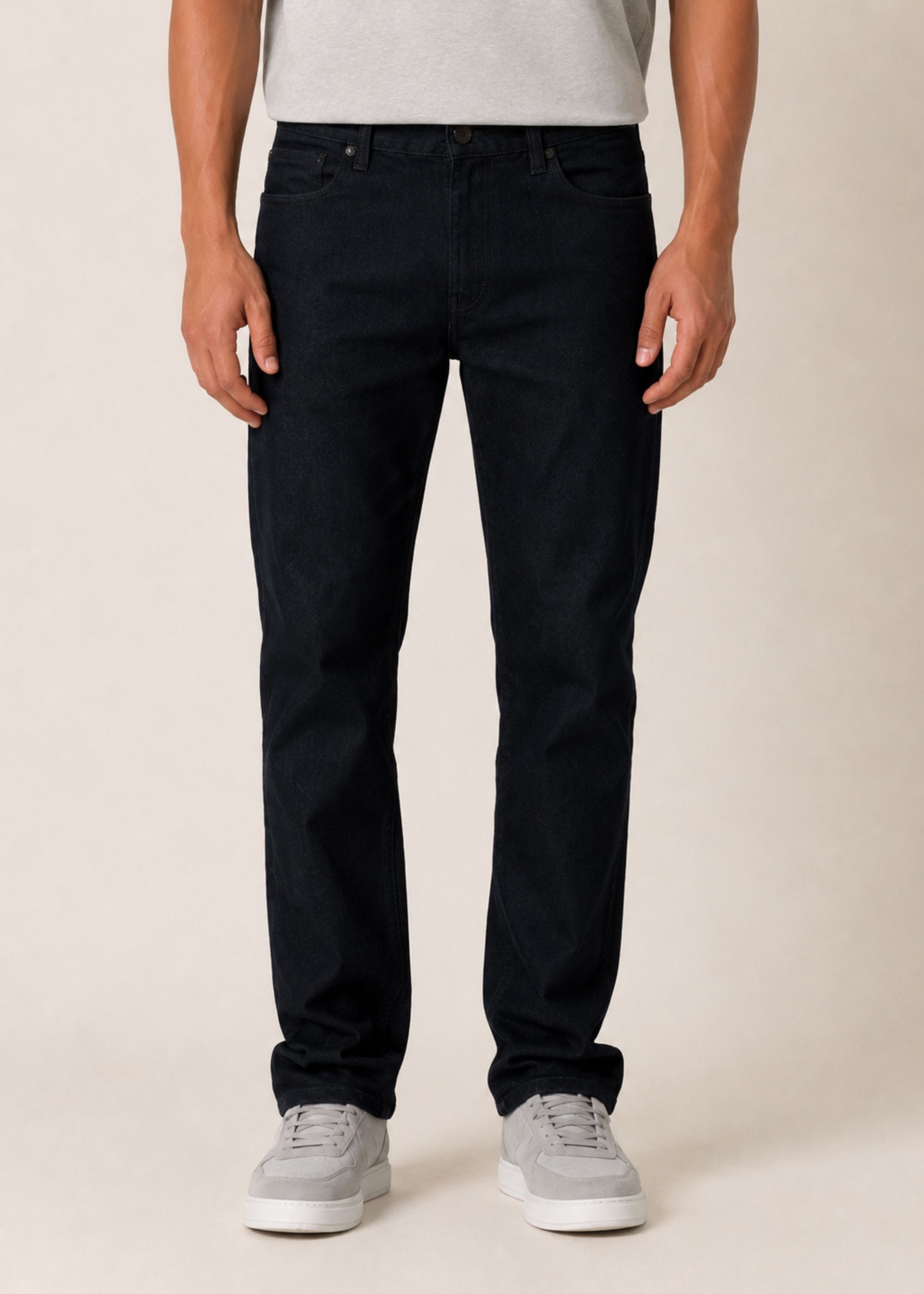 freakins Men Straight Fit Mid Rise Black Jeans-picture-39