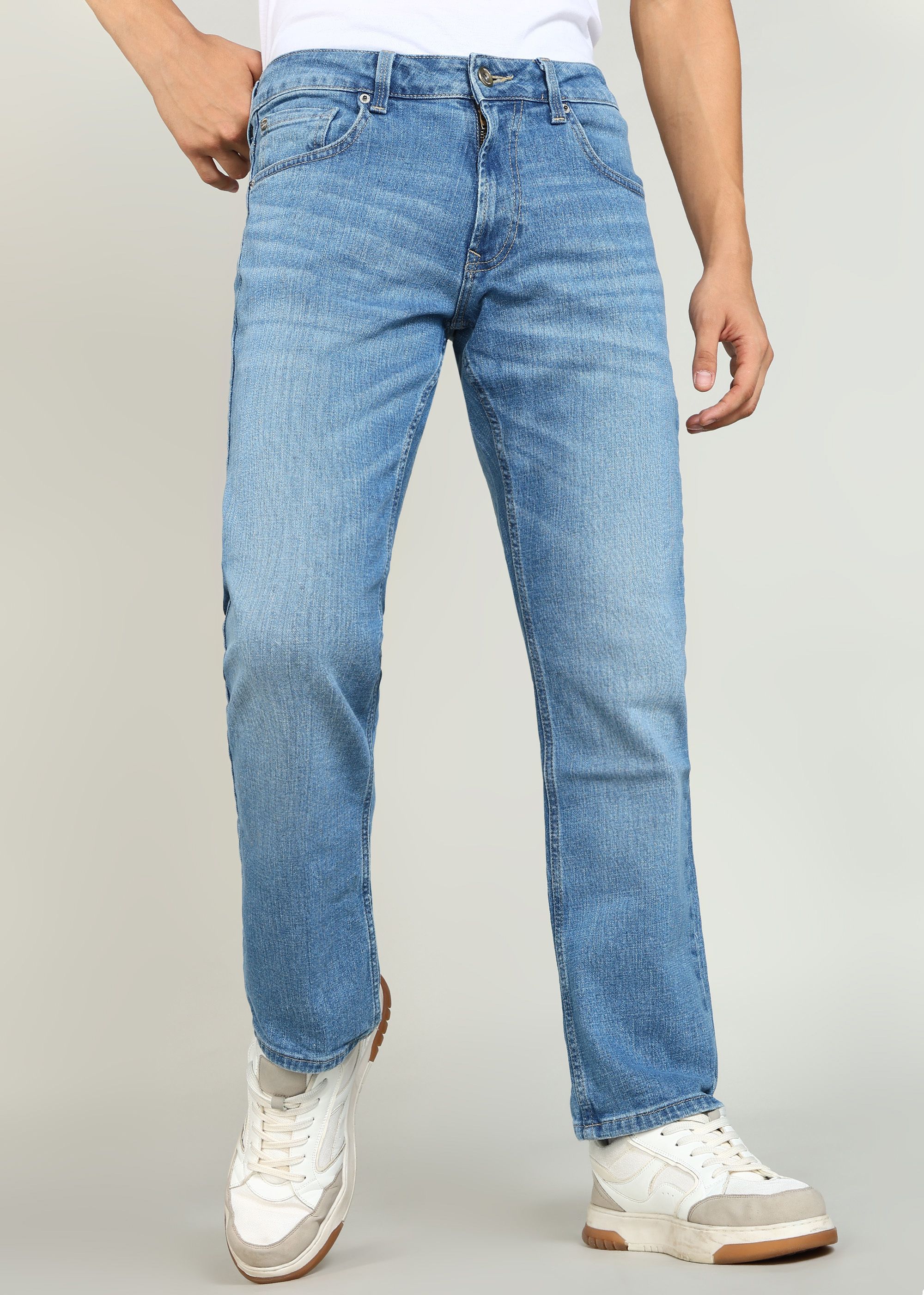 spykar Men Relaxed Fit Mid Rise Blue Jeans-picture-27