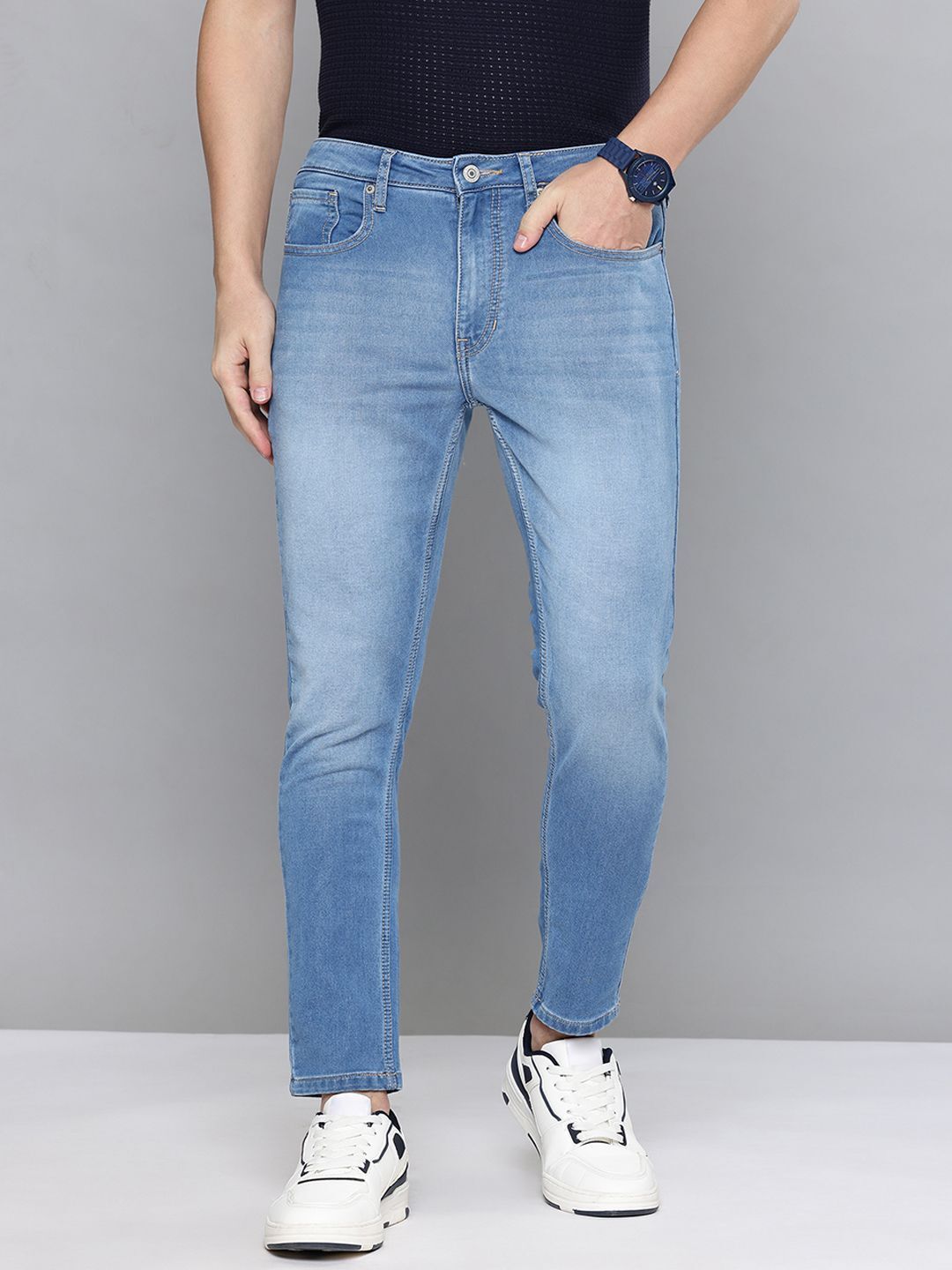 flying machine Men Relaxed Fit Mid Rise Blue Jeans-picture-11