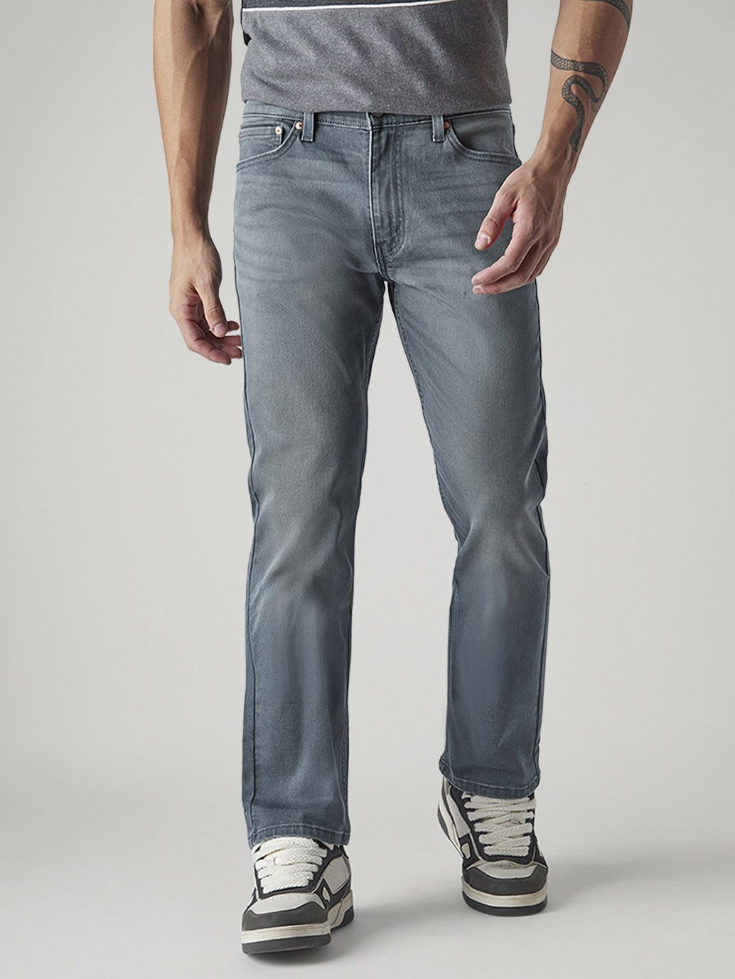 Men Straight Fit Mid Rise Blue Jeans-image-35