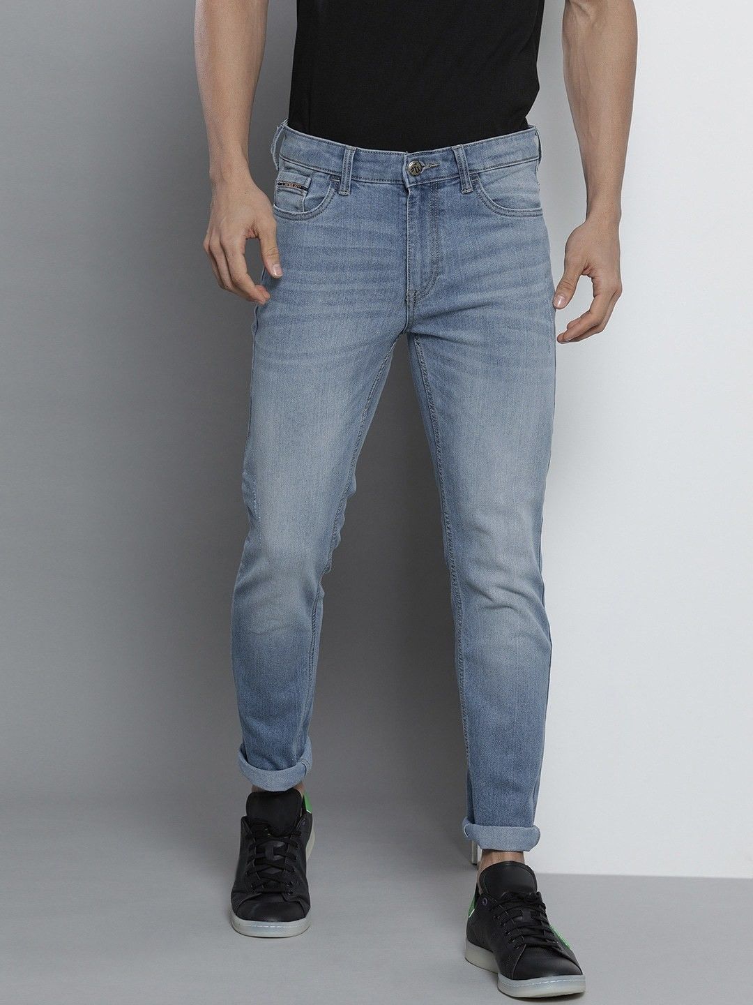 the indian garage co. Men Slim Mid Rise Blue Jeans-picture-14