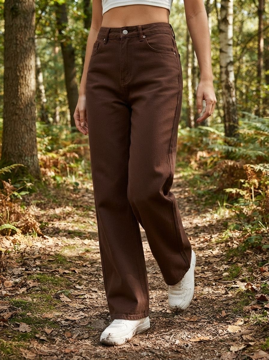 Women Regular Mid Rise Brown Jeans-image-48