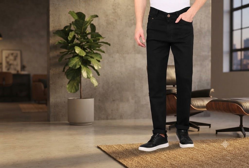 Men Slim Mid Rise Black Jeans-image-28