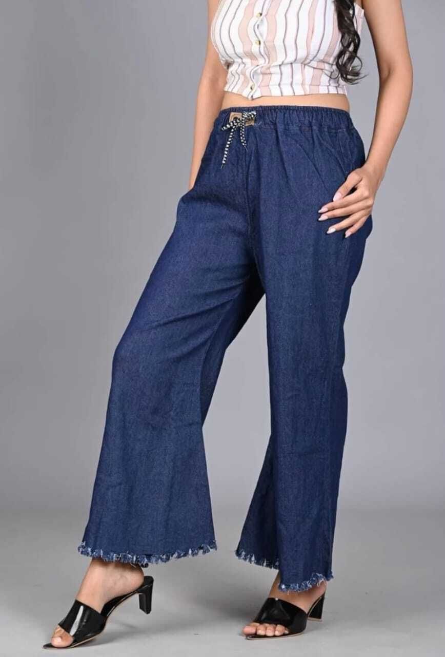 Women Flared Mid Rise Light Blue Jeans-image-24