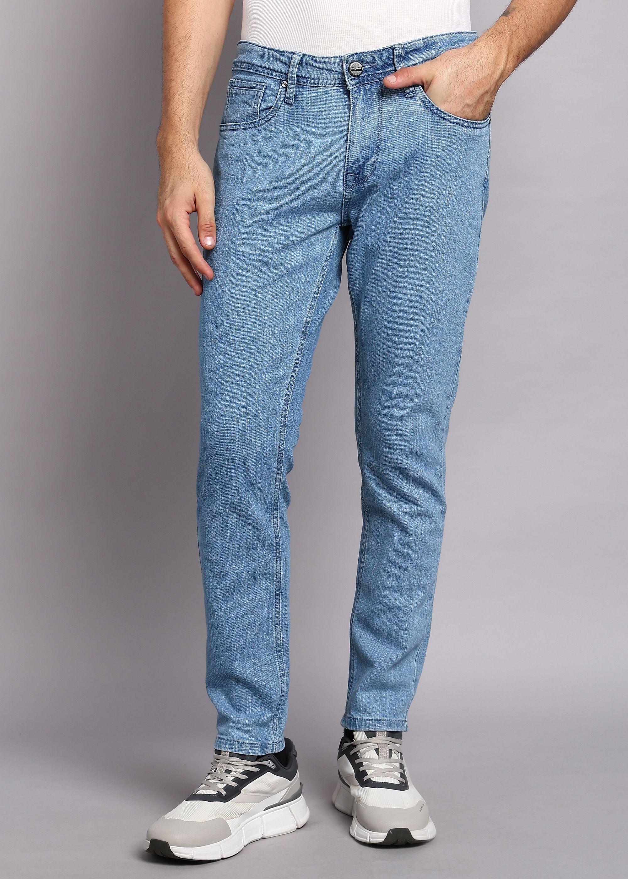 integriti Men Skinny Mid Rise Light Blue Jeans-picture-10
